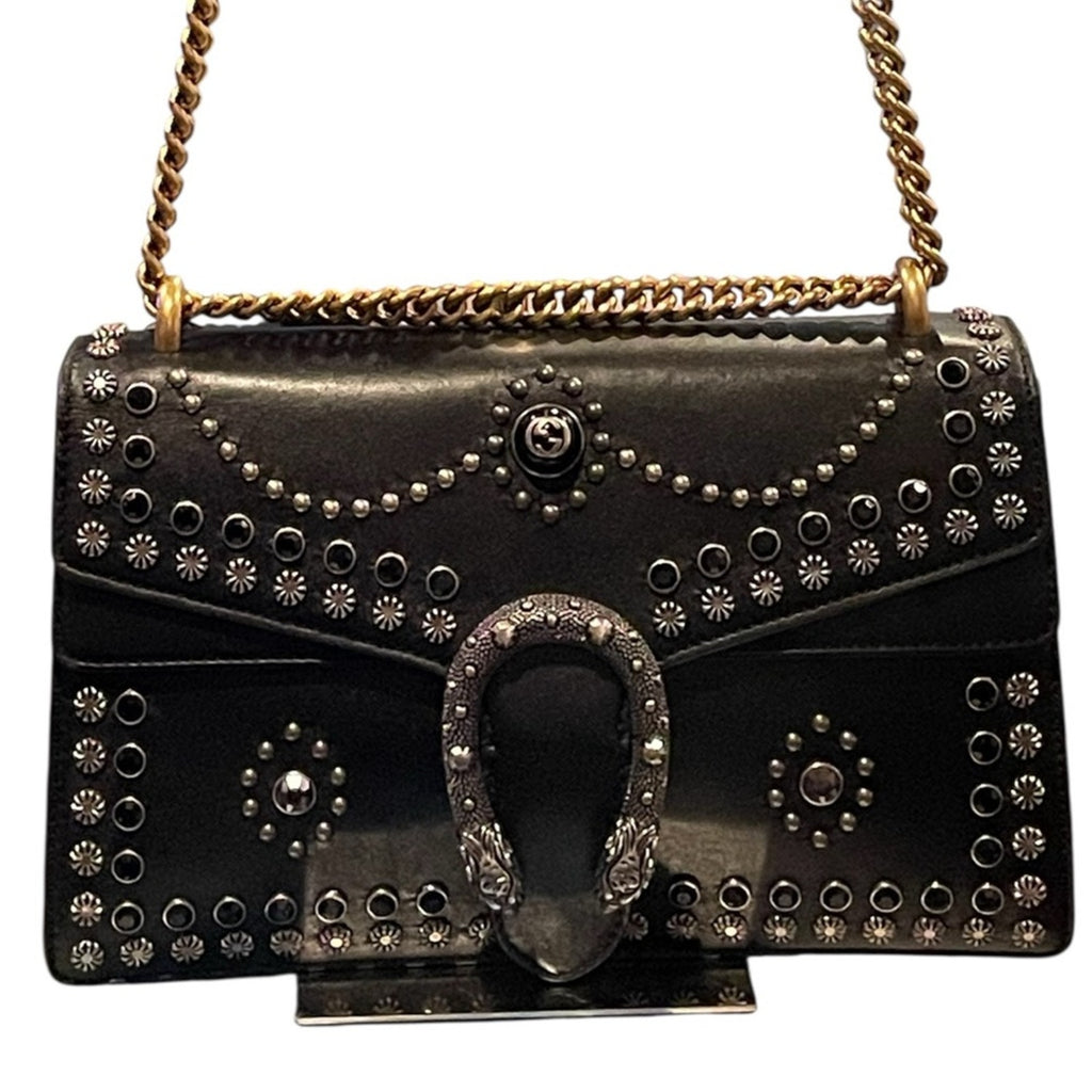 Gucci Dionysus Studded Small Shoulder Bag in Black COA IS INCLUDED and Dust bag