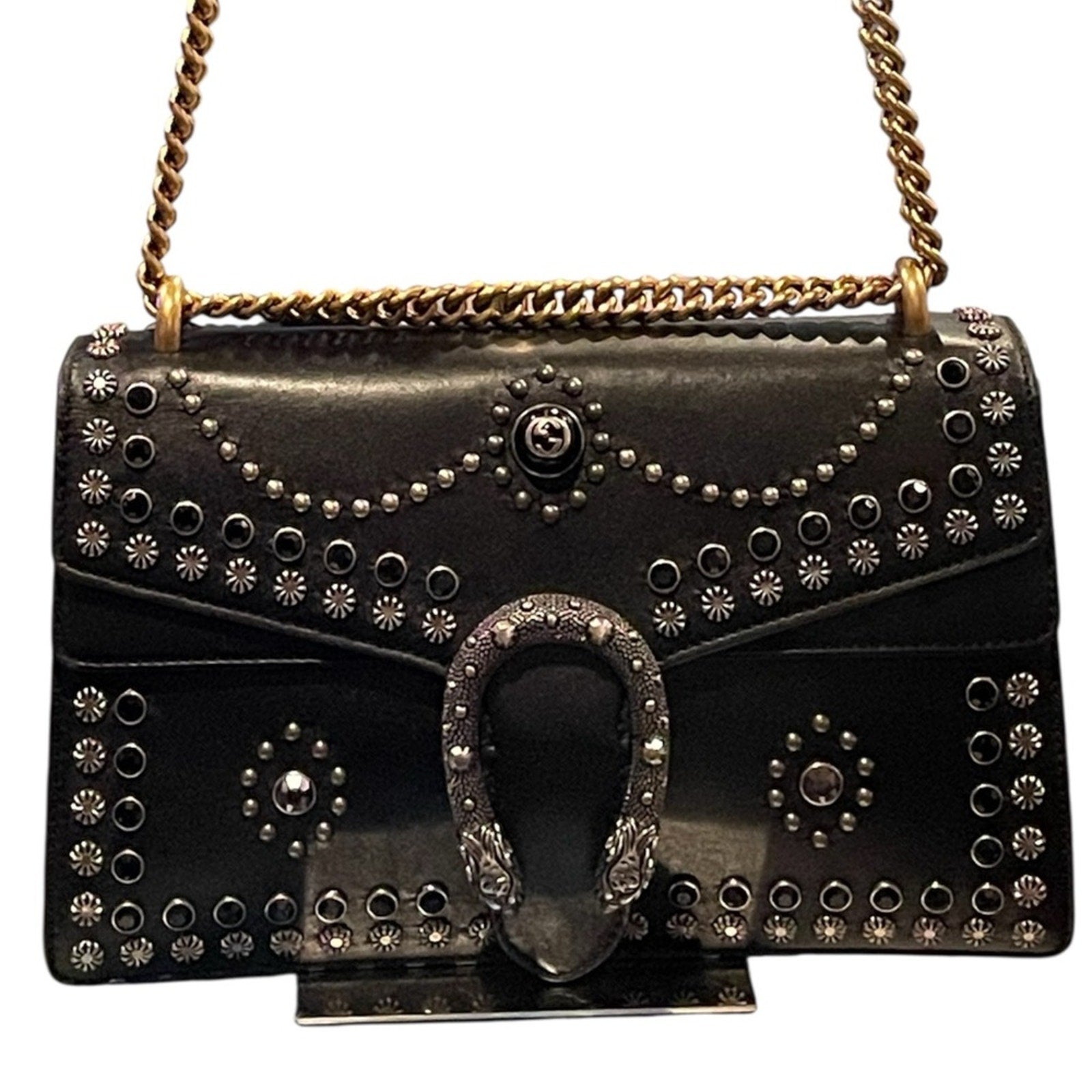Gucci Dionysus Studded Small Shoulder Bag in Black COA IS INCLUDED and Dust bag