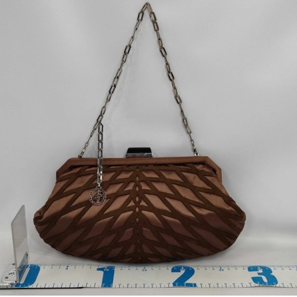 Giorgio Armani Brown Satin and Suede Beaded Women's Evening bag