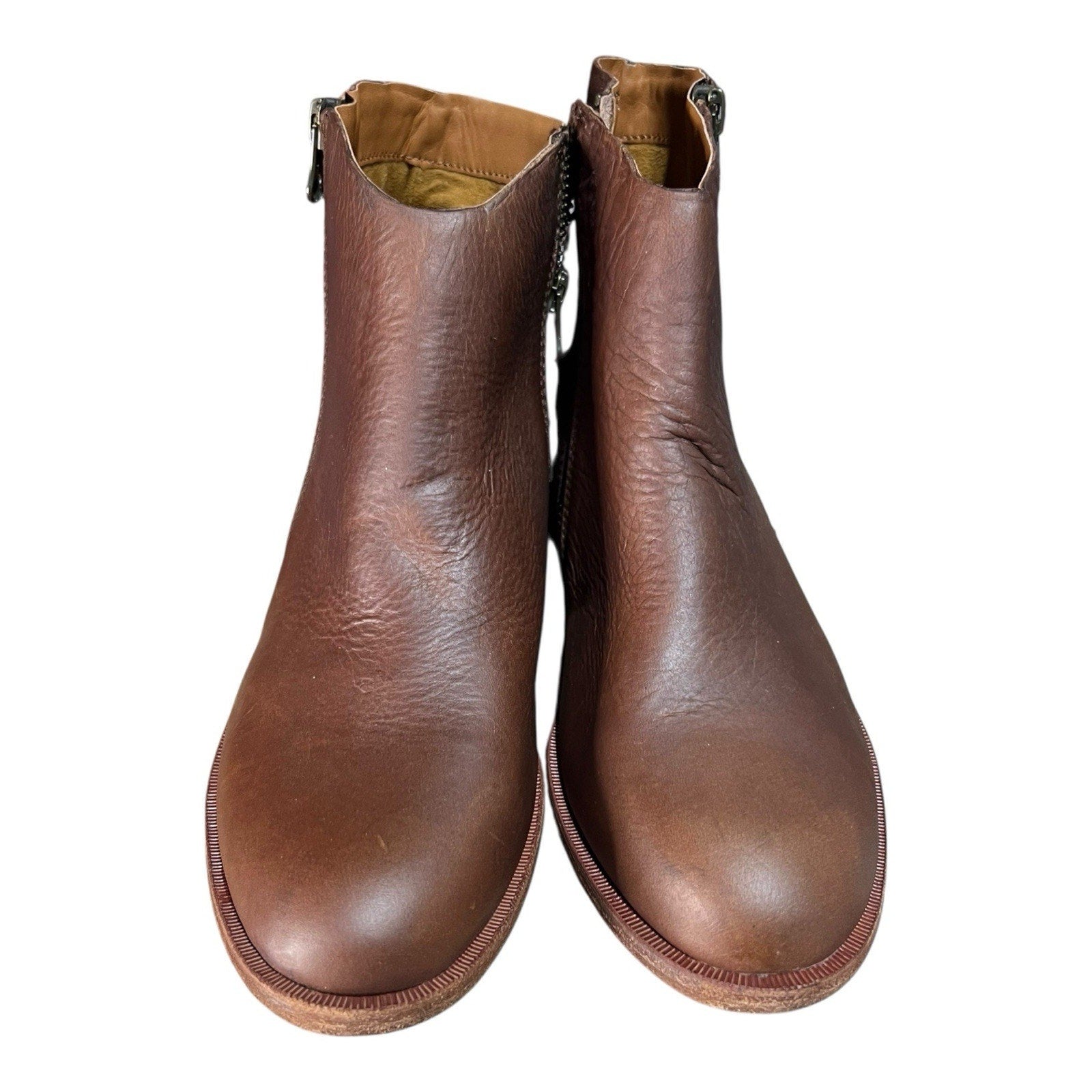 Korke-Ease Brown Leather Ankle Booties Women’s Shoe Size 7.5