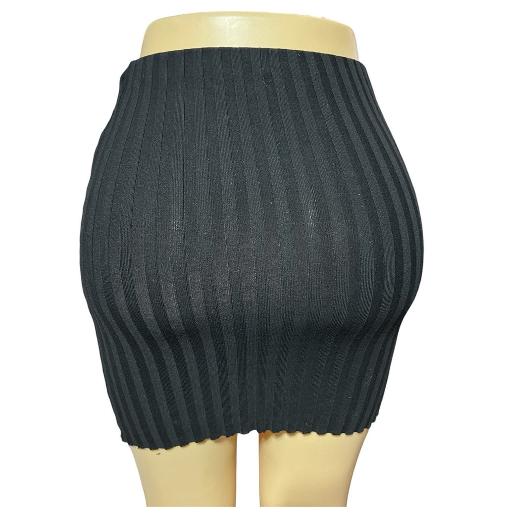 Cotton Citizen Black Ribbed Short Skirt Size S NWOT