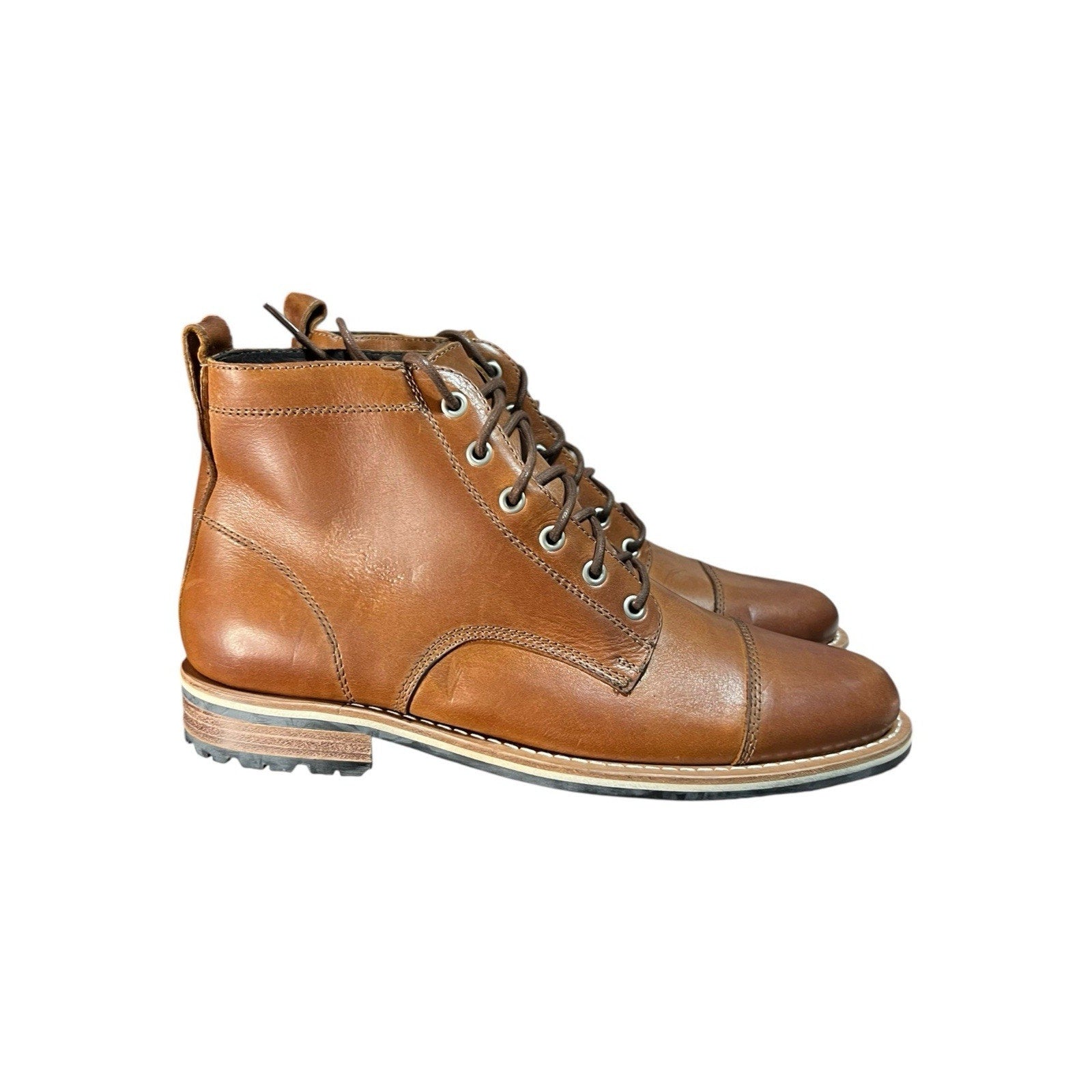 Helm The Hollis Teak Boot Brown Leather Men’s Shoe Size 10