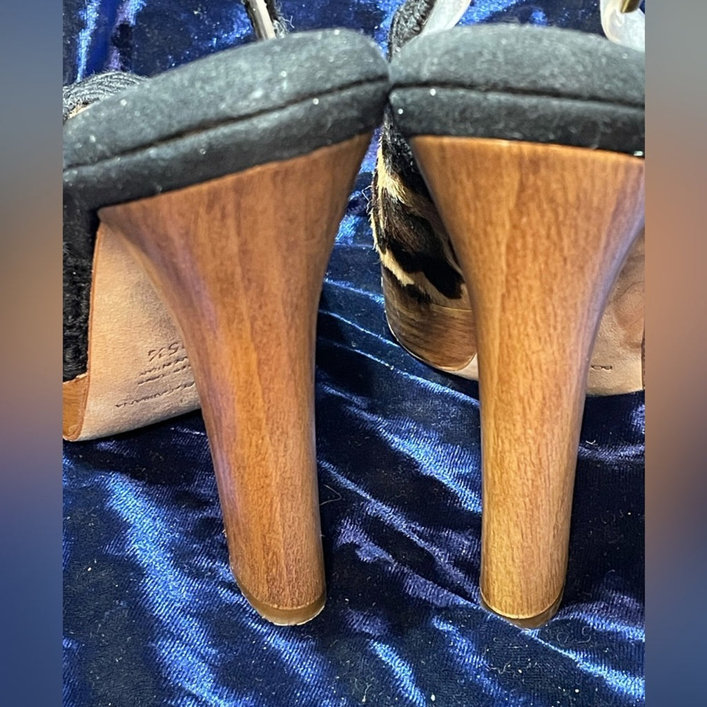Dolce and Gabbana Calf Suede wooden Heels women’s Shoe Size 35.5 or us 5.5