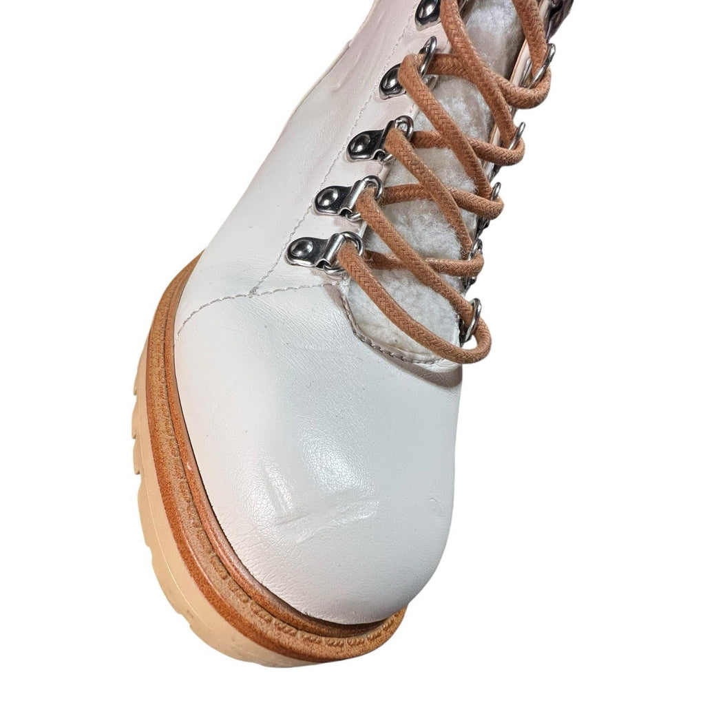 Marc Fisher White Combat Boot Women’s Shoe Size 9 New With Defect