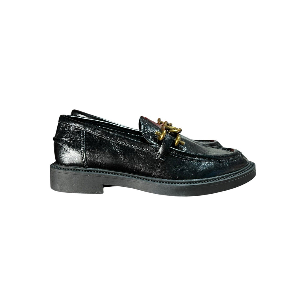 Steve Madden Lands Black Leather Loafers Women’s Shoe Size 7 M Leather Uppper