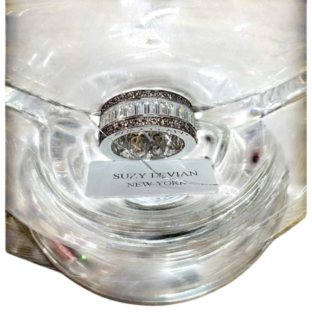 Suzy Levian Sterling Silver Ring Jewelry Chocolate & White‎ Baguette CZ size 5