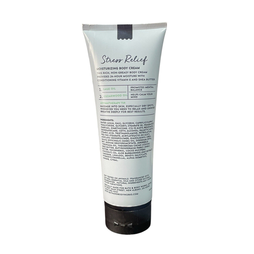 Bath And Body Works Stress Relief Sage And Cedarwood Body Cream 8 Oz New