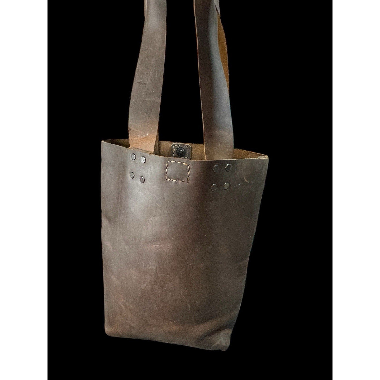 Chocolate Brown Full Grain Leather Tote Bag