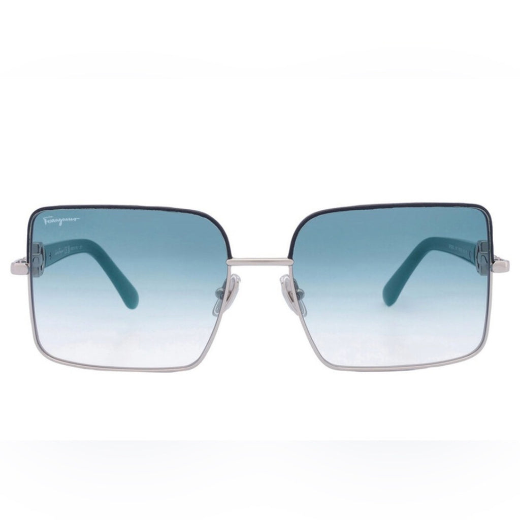 Salvatore Ferragamo Teal Gradient Sunglasses for Women NWT
