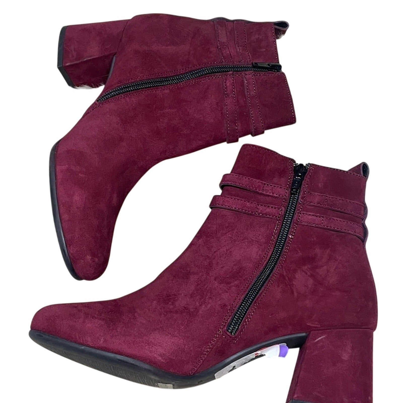 Paul Green Sydney Ankle Boot NWOB Burgundy Suede MSRP $499 shoe size 8.5
