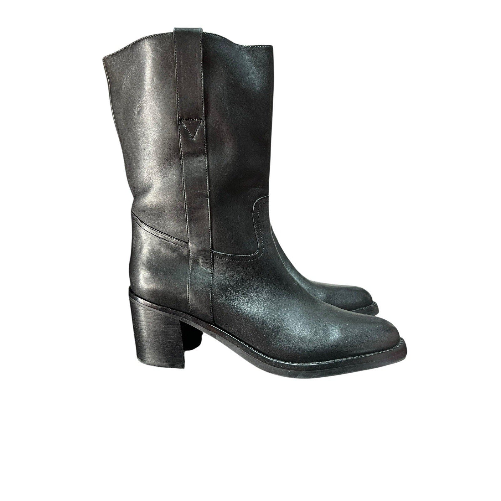 Jeffree Campbell Black Mid Calf Boots Women’s 10 With 3.5in Heel